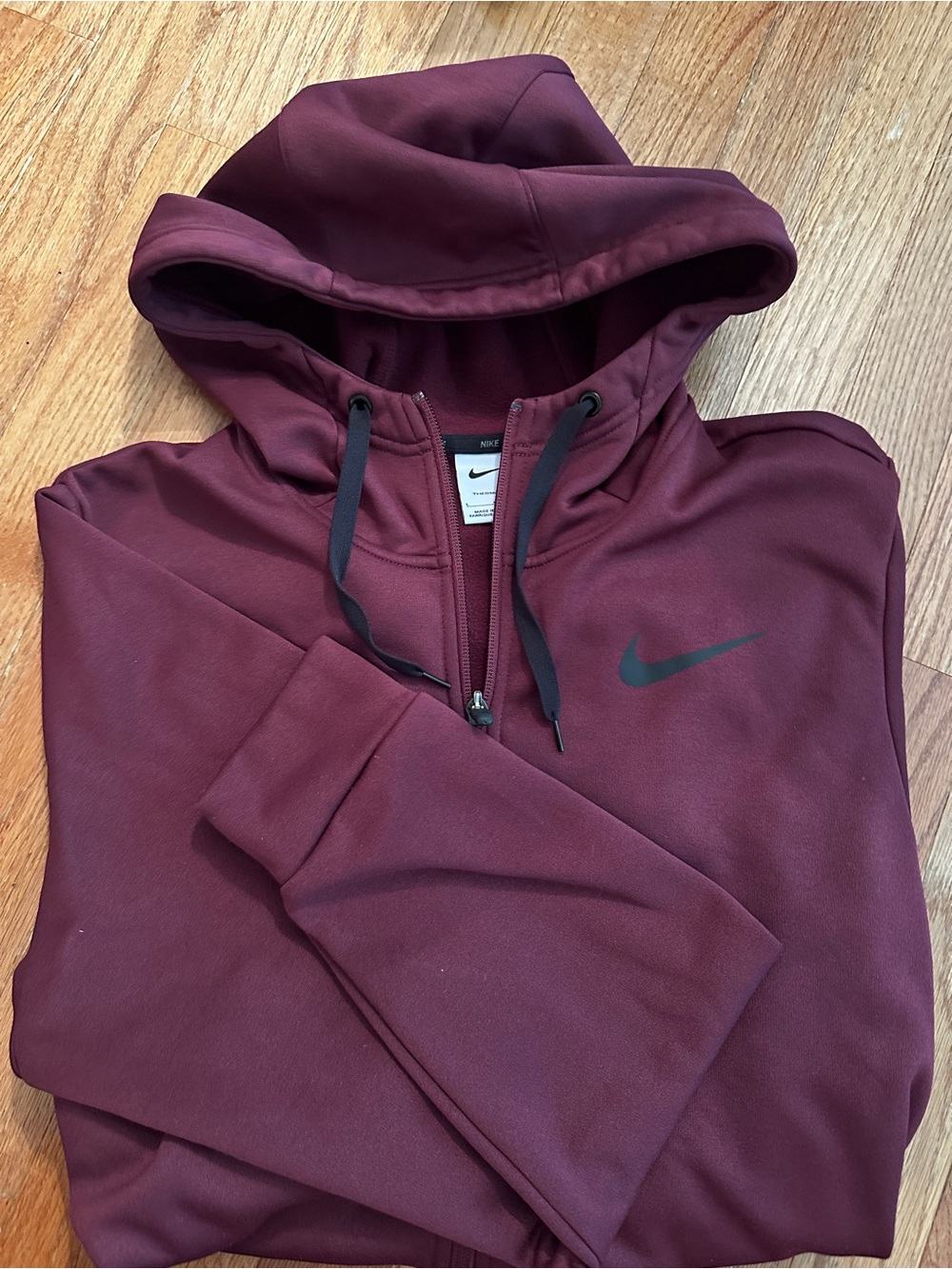 Nike Men's Maroon Half-Zip Hooded Sweatshirt